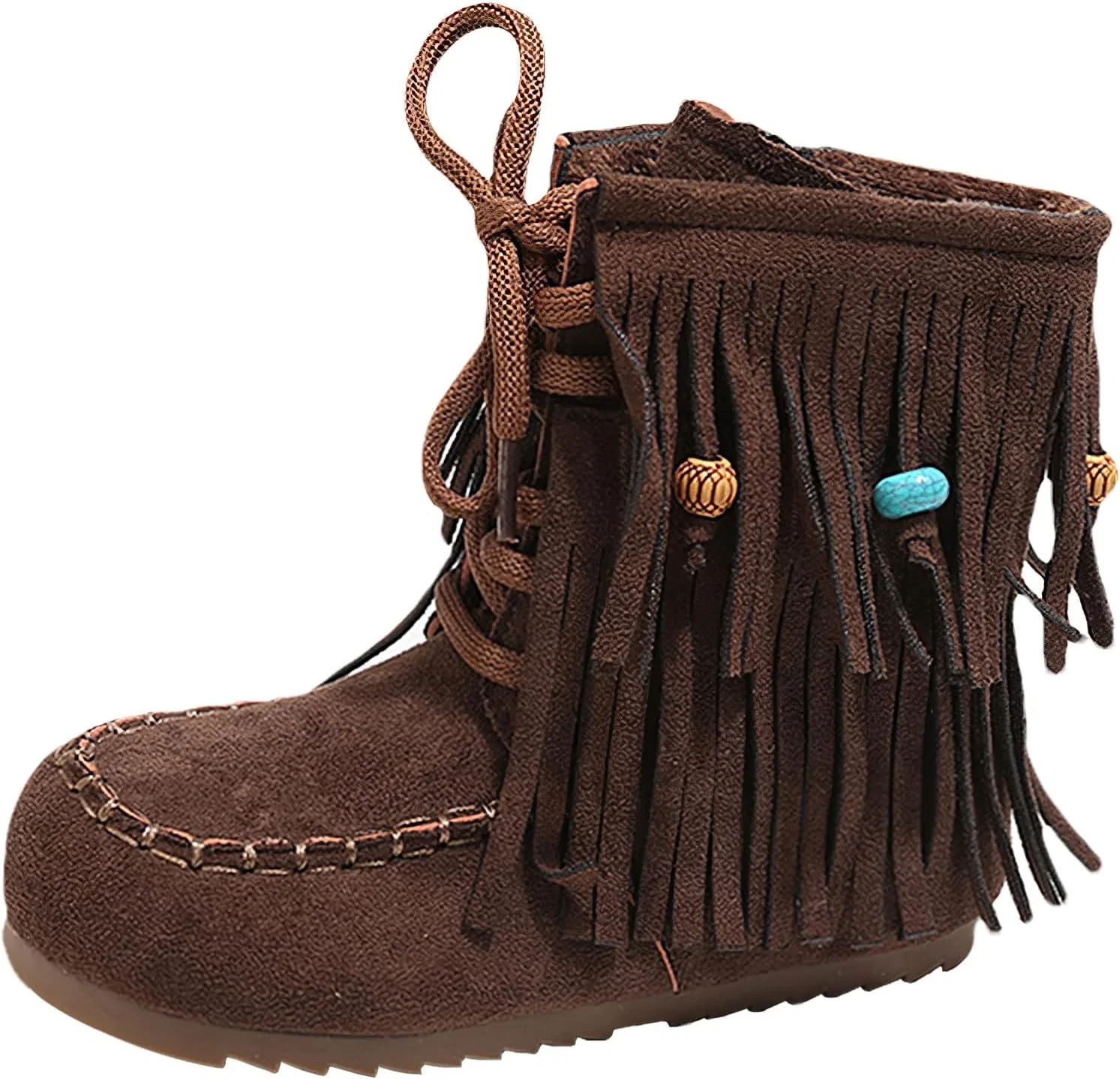 Детские сапоги для девочек с бахромой rismart, Brown