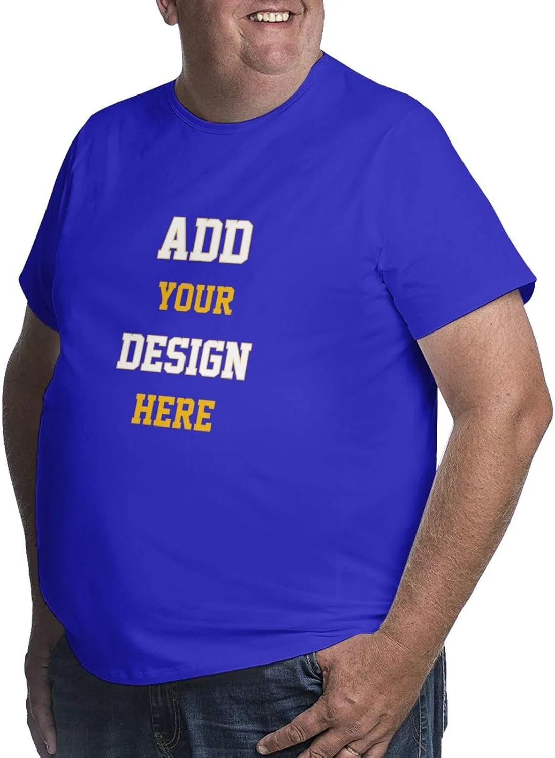 Мужская свободная футболка с круглым вырезом Custom Picture T-shirts for Big and Tall Men, Blue — фото 2