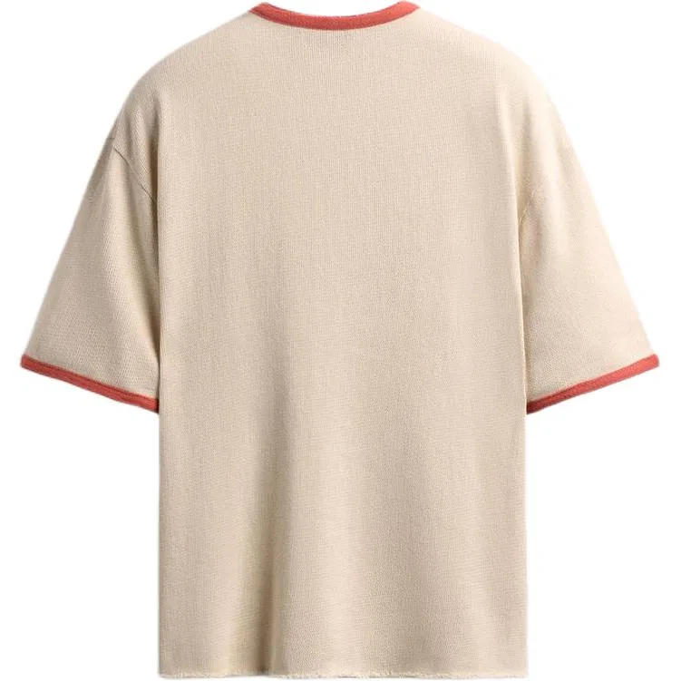 Мужская футболка с круглым вырезом Dark Beige ZARA — фото 3