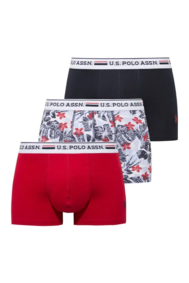 Мужской комплект боксеров с принтом U.S. Polo Assn., Navy Blue - Red - Printed