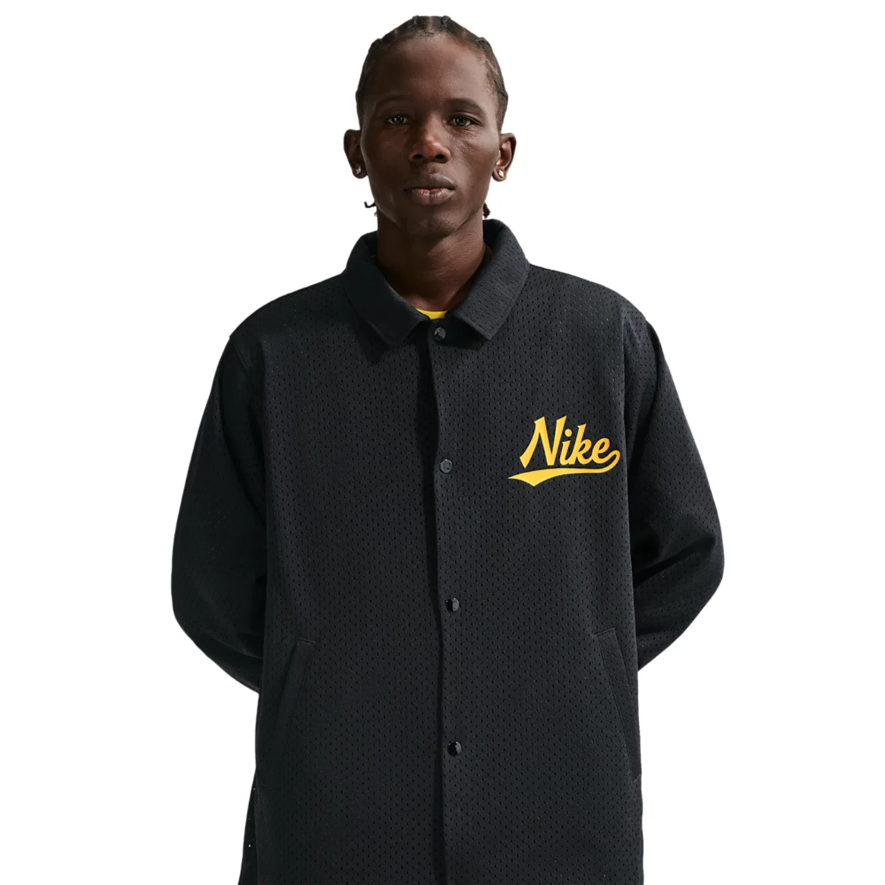 Мужская куртка Club Coaches AMSPT Nike, цвет Black/Saffron Quartz