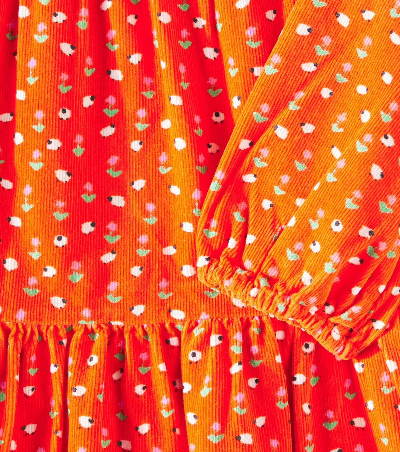 Платье из вельвета с принтом Stella McCartney Kids, красный — фото 2