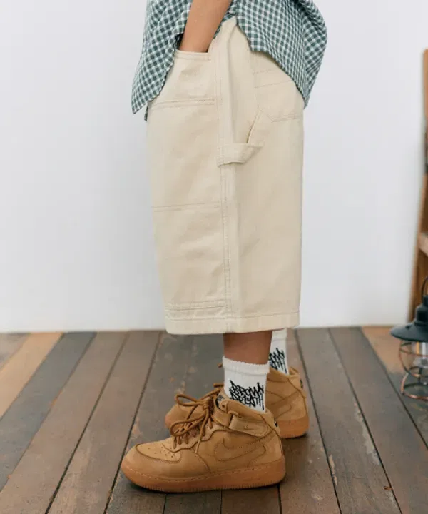 Шорты бермуды двойные колено, Kids double knee bermuda pants, Brownbreath Kids, кремовый