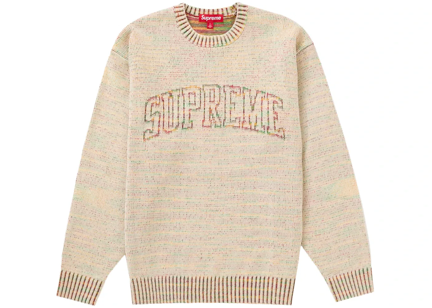 Мужской свитер с контрастным принтом Supreme Contrast Arc Sweater Supreme, White