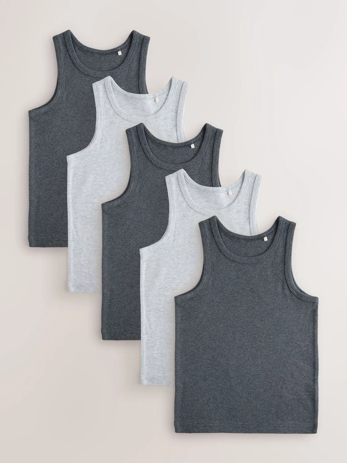 Футболка-безрукавка 5 шт., хлопок, Charcoal Grey Next
