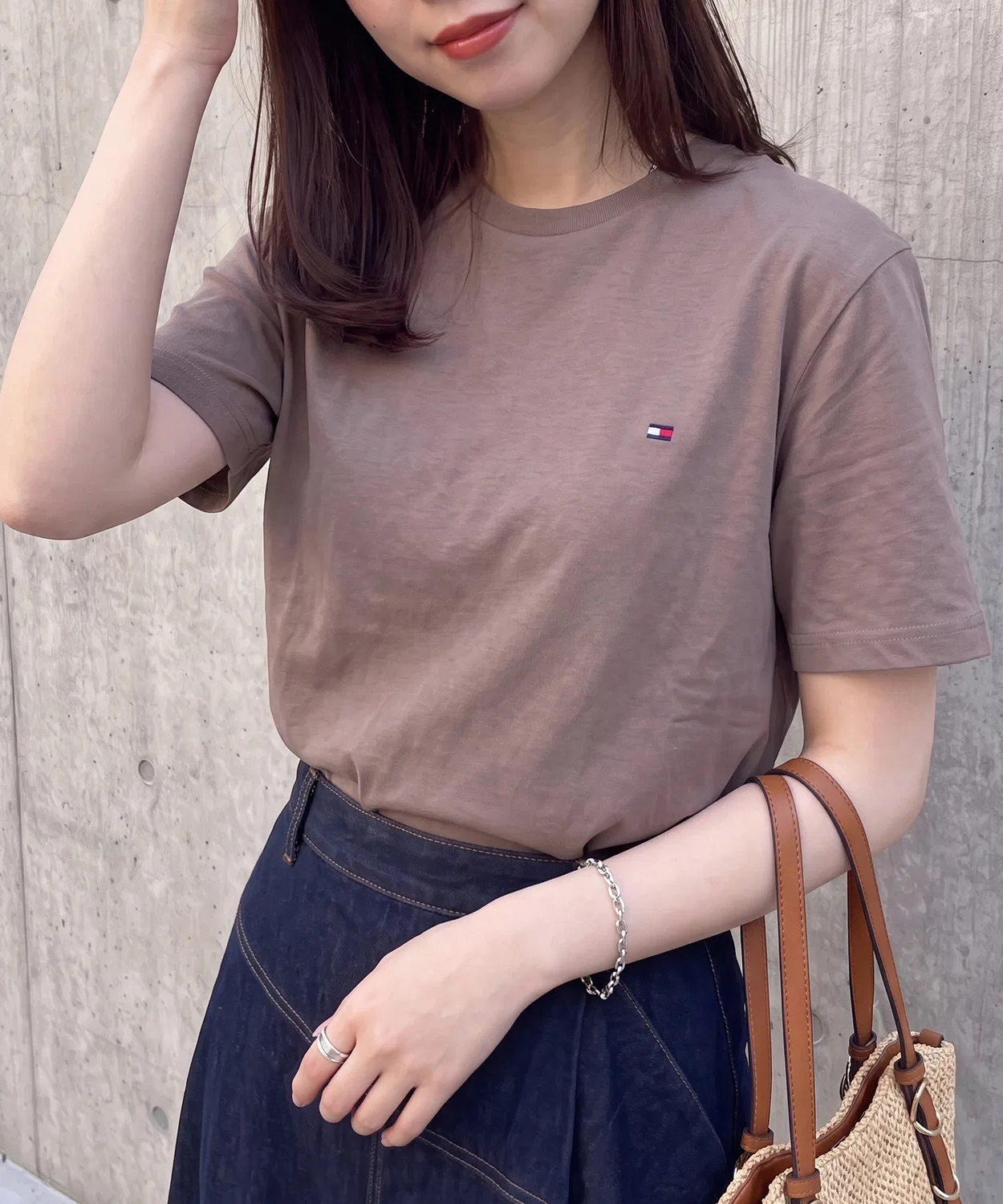 Мужская футболка с принтом CORE FLAG CREW NECK TEE TOMMY HILFIGER, Brown