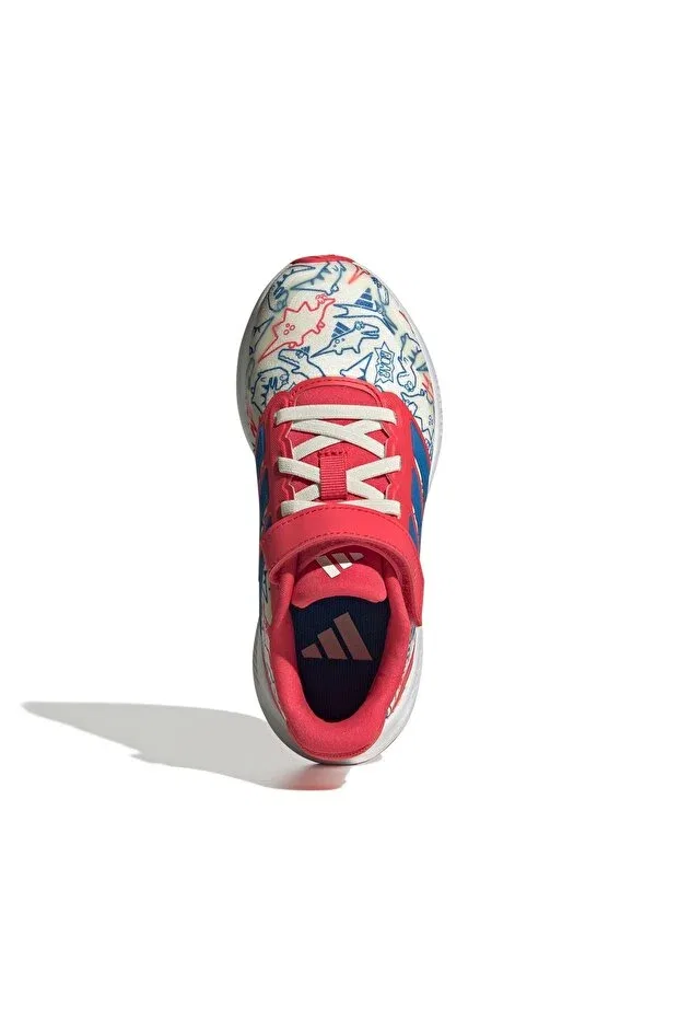 Детские кроссовки для девочек с принтом Runfalcon 5 dino Adidas, Off White-Bright Royal — фото 2