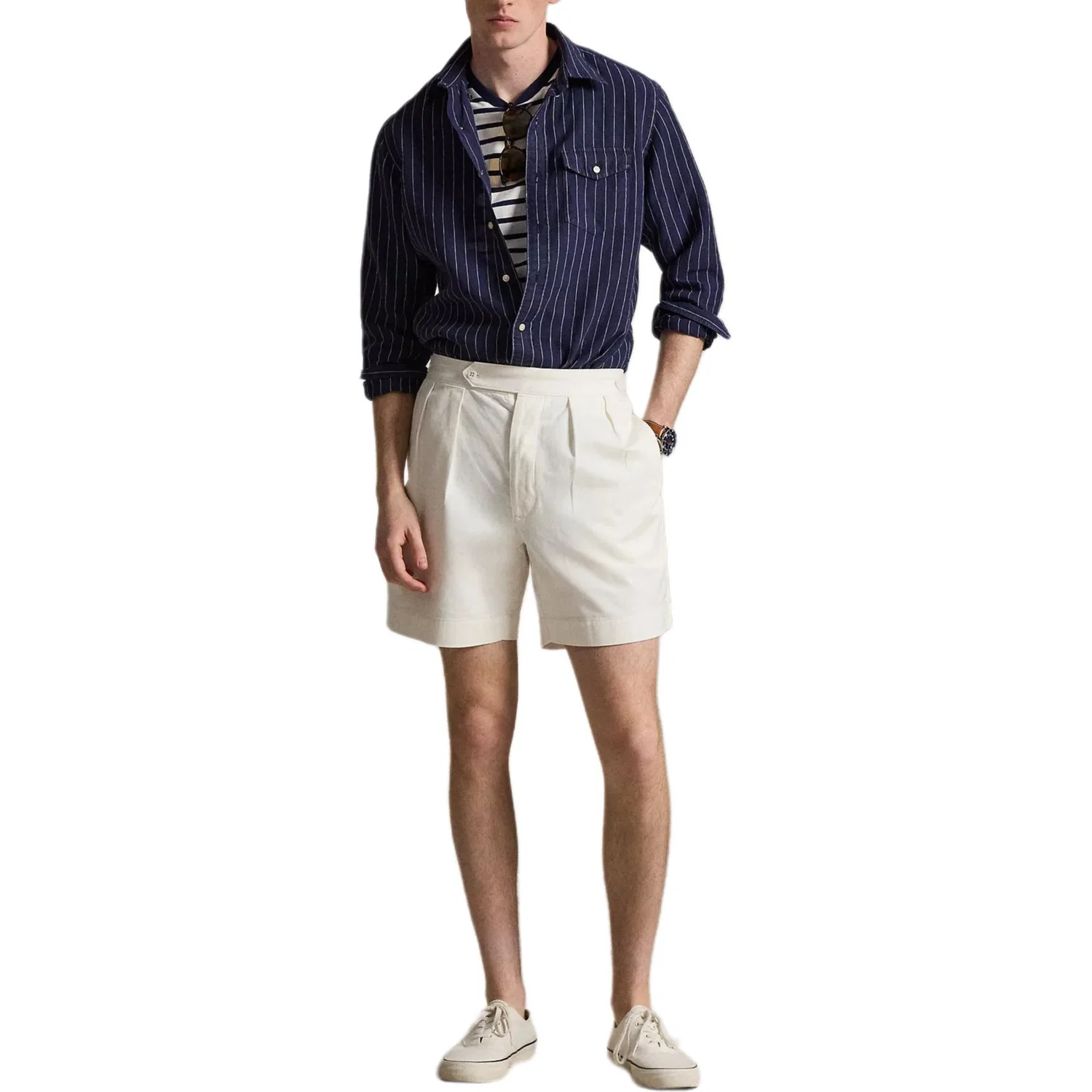 Мужская классическая рубашка Polo Ralph Lauren, Marine Blue — фото 3