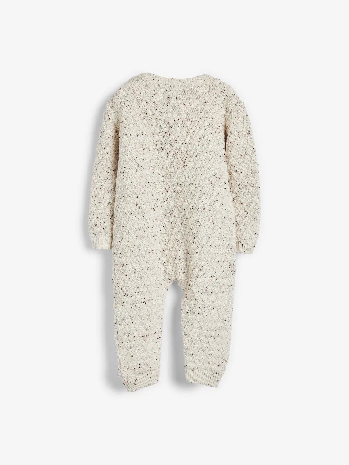Комбинезон-слип с шапкой, вязаный, Oatmeal Cable Knit The Little Tailor, цвет овсяный — фото 4