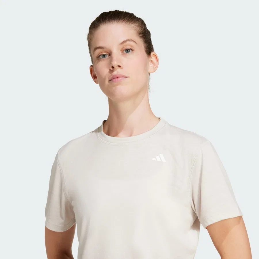 Футболка для фитнеса с свободным кроем Train Essentials Boxy Workout adidas, Бежевый — фото 4