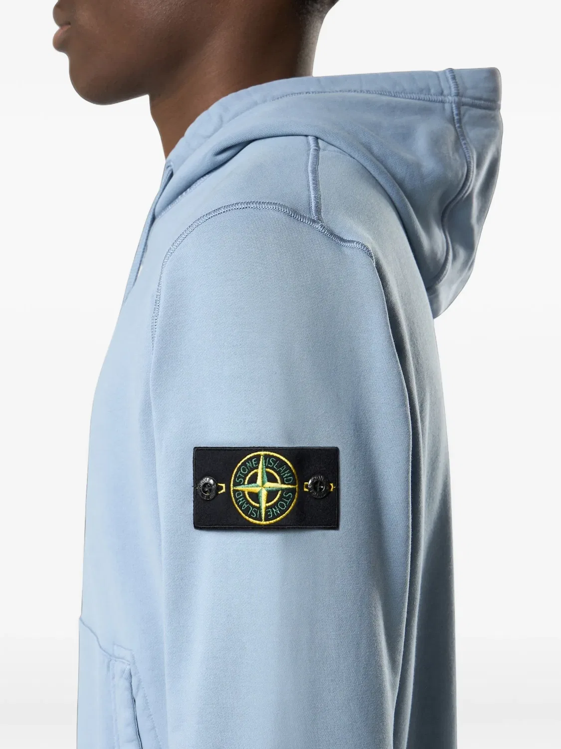 Худи с капюшоном и карманом-кенгуру Stone Island, синий — фото 2