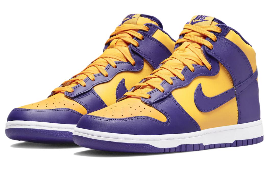 Кроссовки Nike Dunk High Lakers, желтый/фиолетовый — фото 3