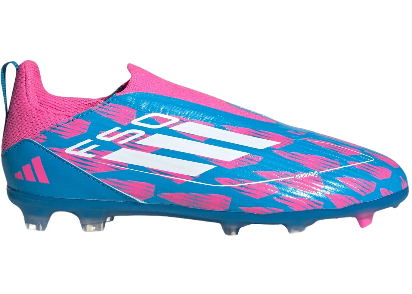 Детские бутсы без шнурков Adidas F50 League Laceless Multi-Ground Adidas, Solar Blue Cloud White Solar Pink