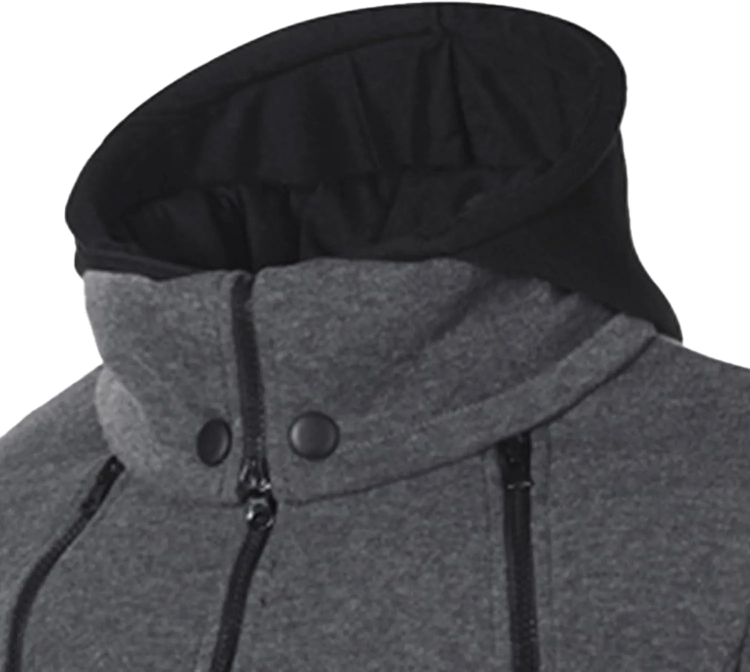 Мужской худи с двойной молнией Slim Fit водолазка — фото 4