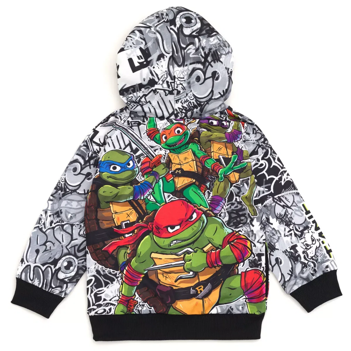 Детское худи с принтом Teenage Mutant Ninja Turtles, Teenage Mutant Ninja Turtles, Black — фото 4