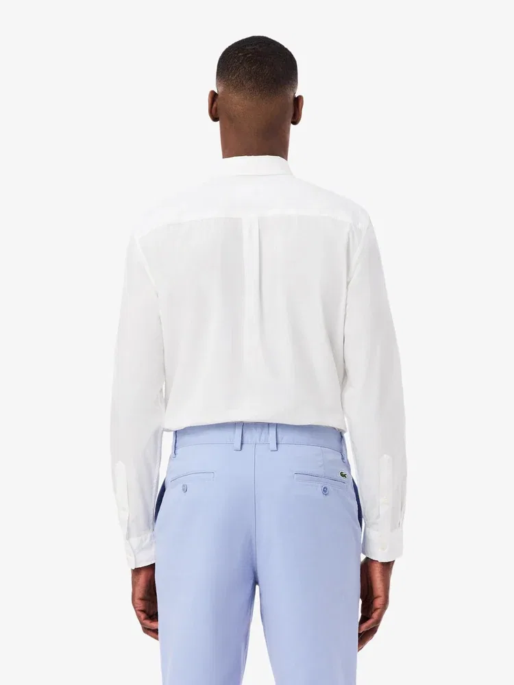 Рубашка с длинным рукавом Light Poplin LACOSTE, White — фото 3