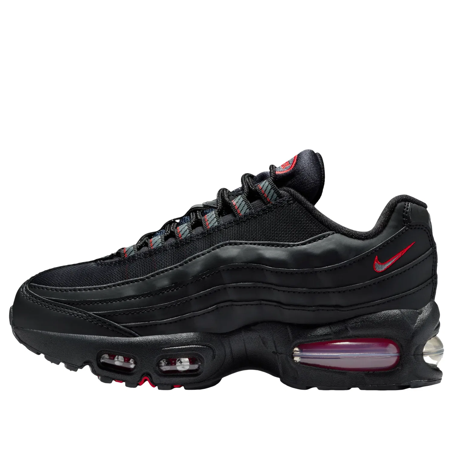 Детские кроссовки с сетчатым верхом Air Max 95 Big Bubble 'Black University Red' Nike, Black/University Red