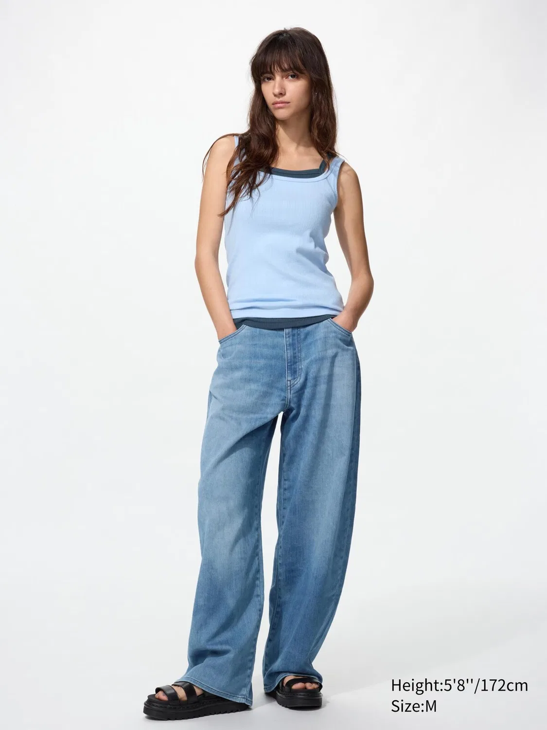Джинсы Uniqlo Ezy Barrel, синие — фото 3