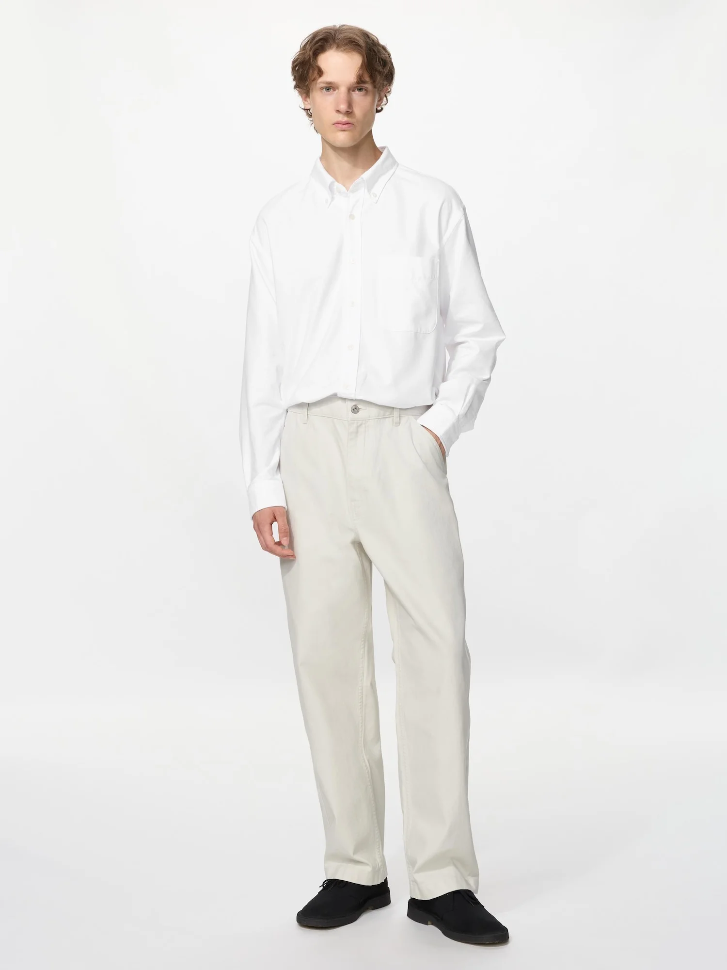 Рубашка Uniqlo x JW Anderson Oxford Oversized (New Logo), 00 белый — фото 2