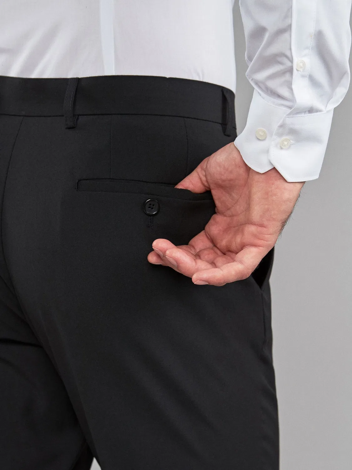 Брюки прямого кроя из стрейч-ткани, Regular Fit Next, черные — фото 3