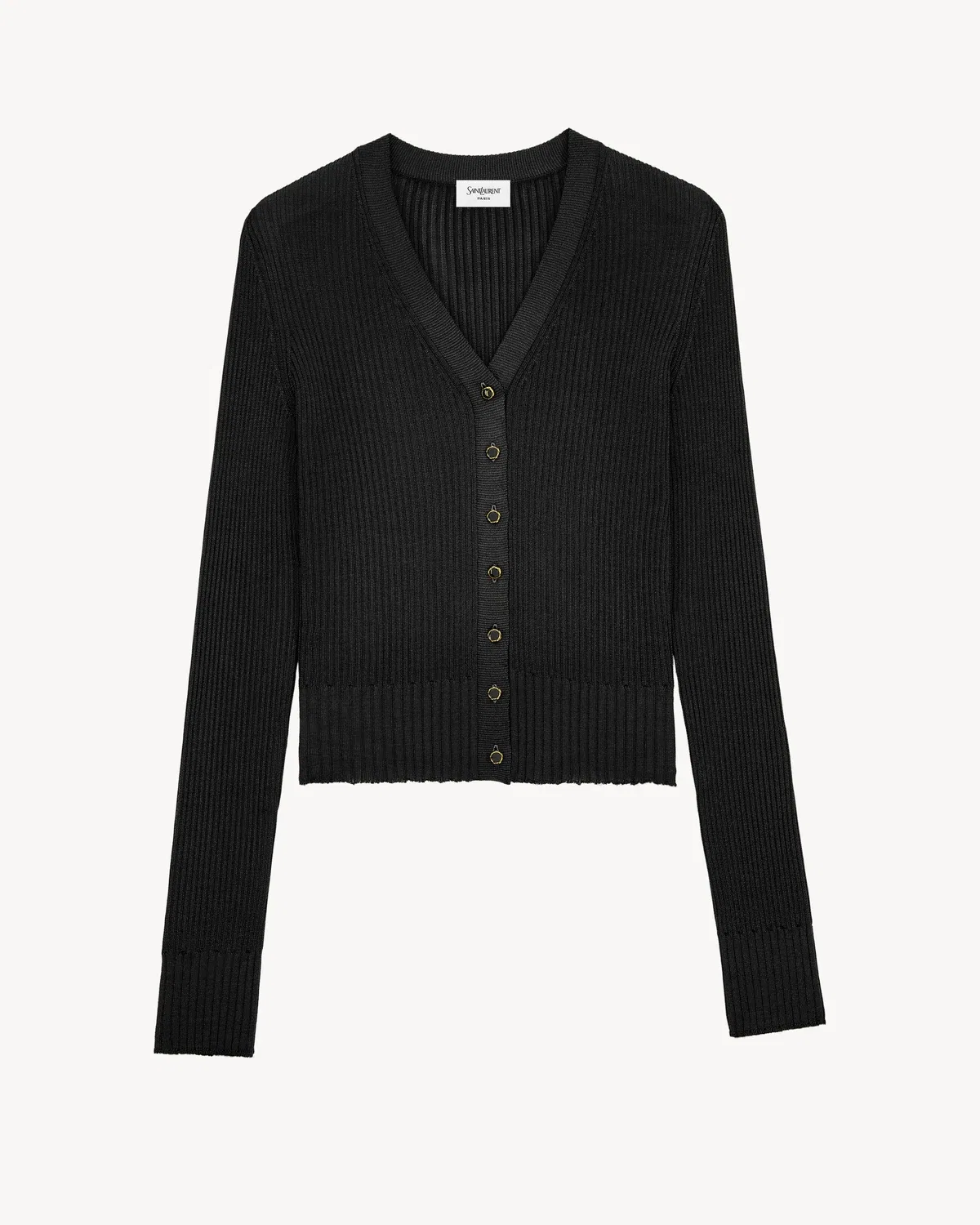 Кардиган с V-образным вырезом Saint Laurent, черный