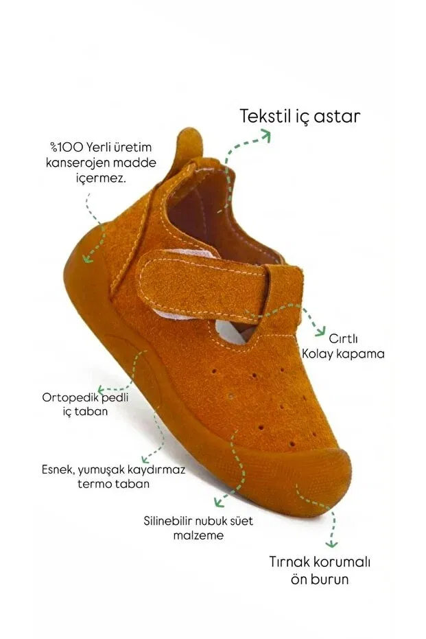 Детские ботинки для малышей с ортопедической стелькой Bellamor mini steps flexible sole unisex baby first step shoes Zaby, Brown — фото 2