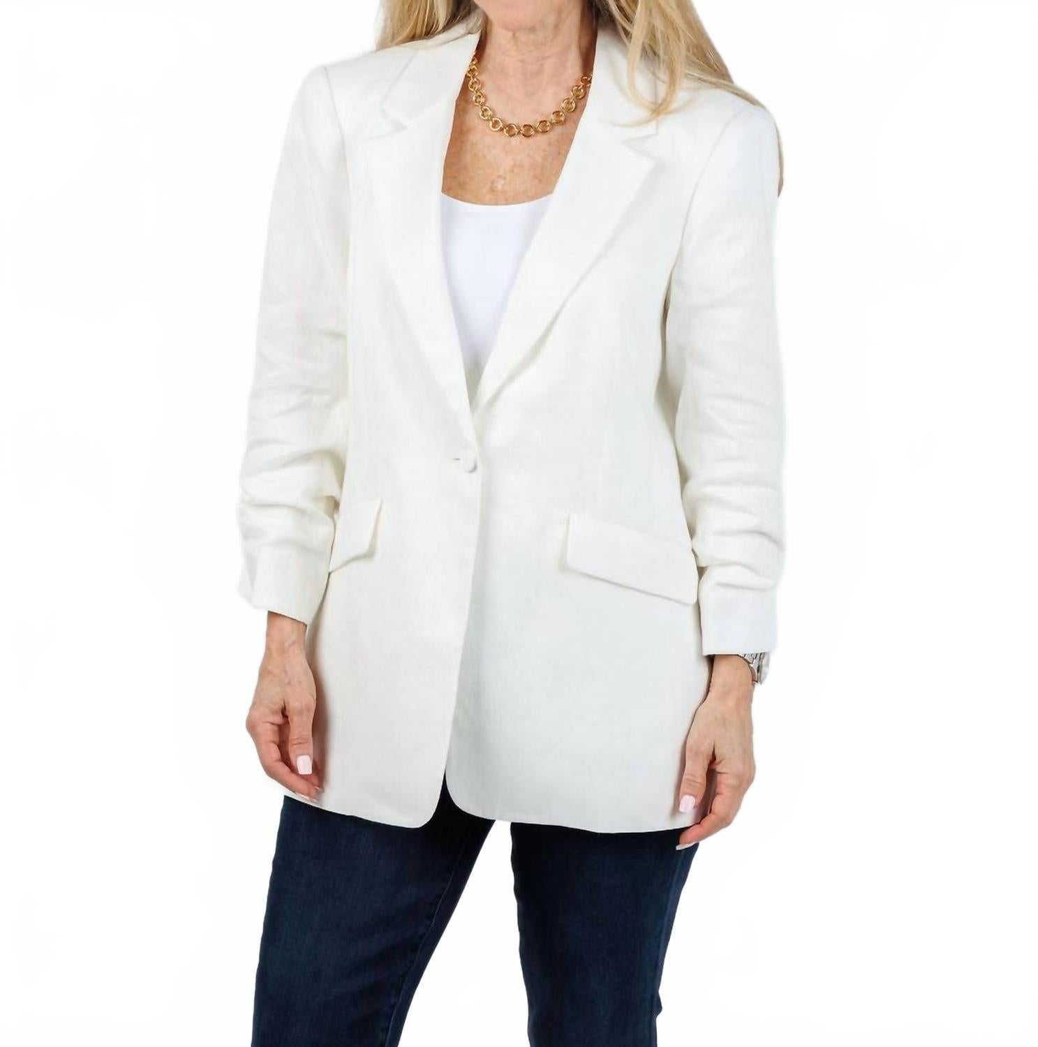 

Льняной пиджак Kylie цвета слоновой кости Cinq a sept