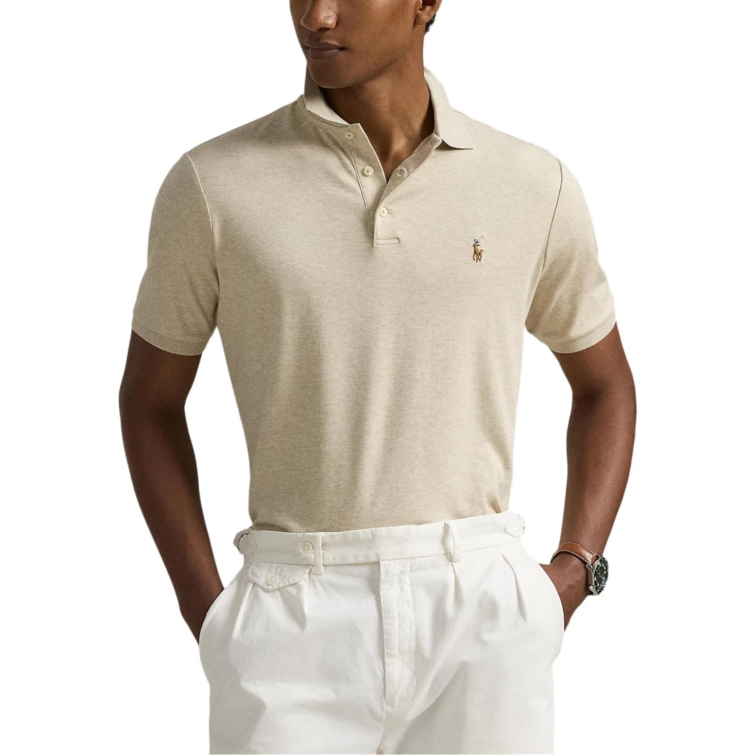 Мужское поло с коротким рукавом Sand Dune Heather Polo Ralph Lauren