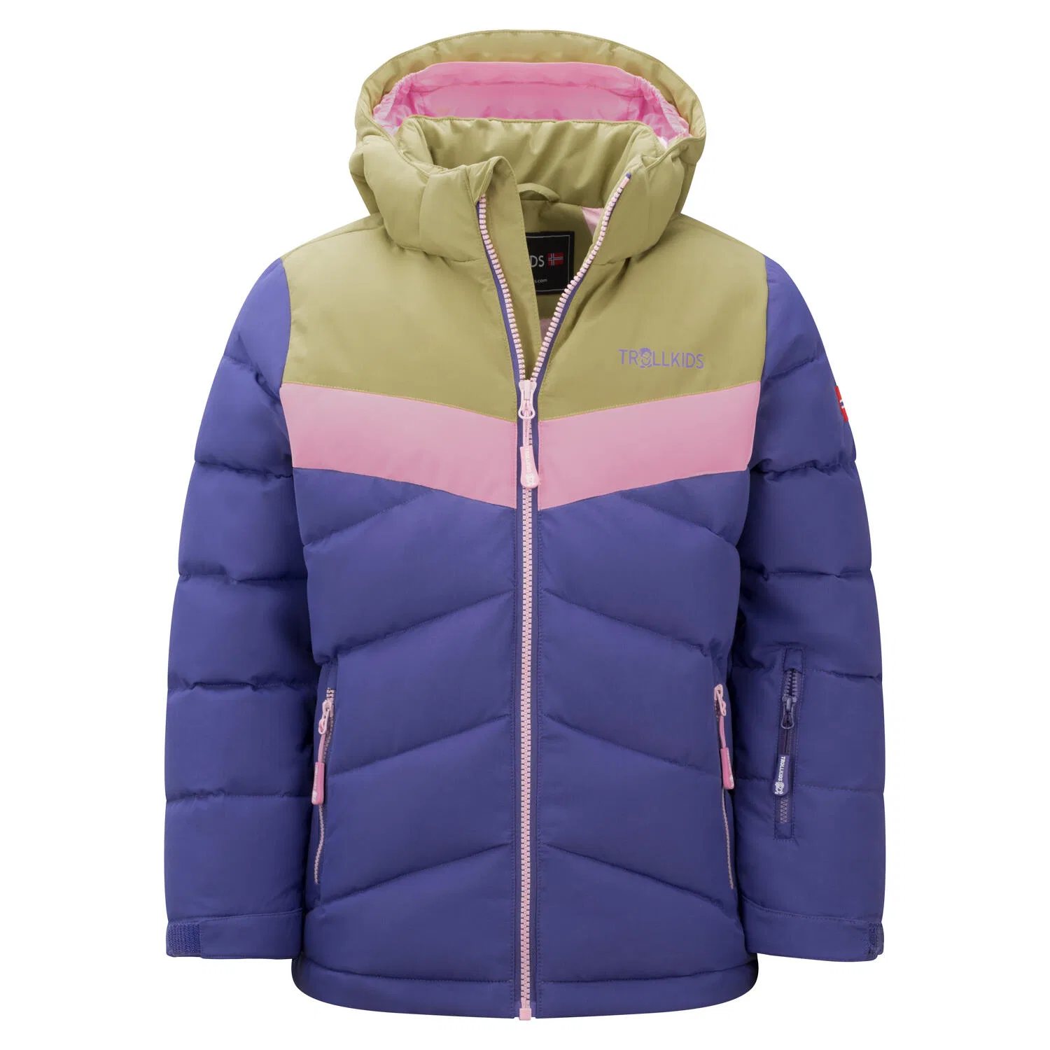 Детская зимняя куртка Gryllefjord Trollkids, Dark Violet Cloudy Blue Light Pink