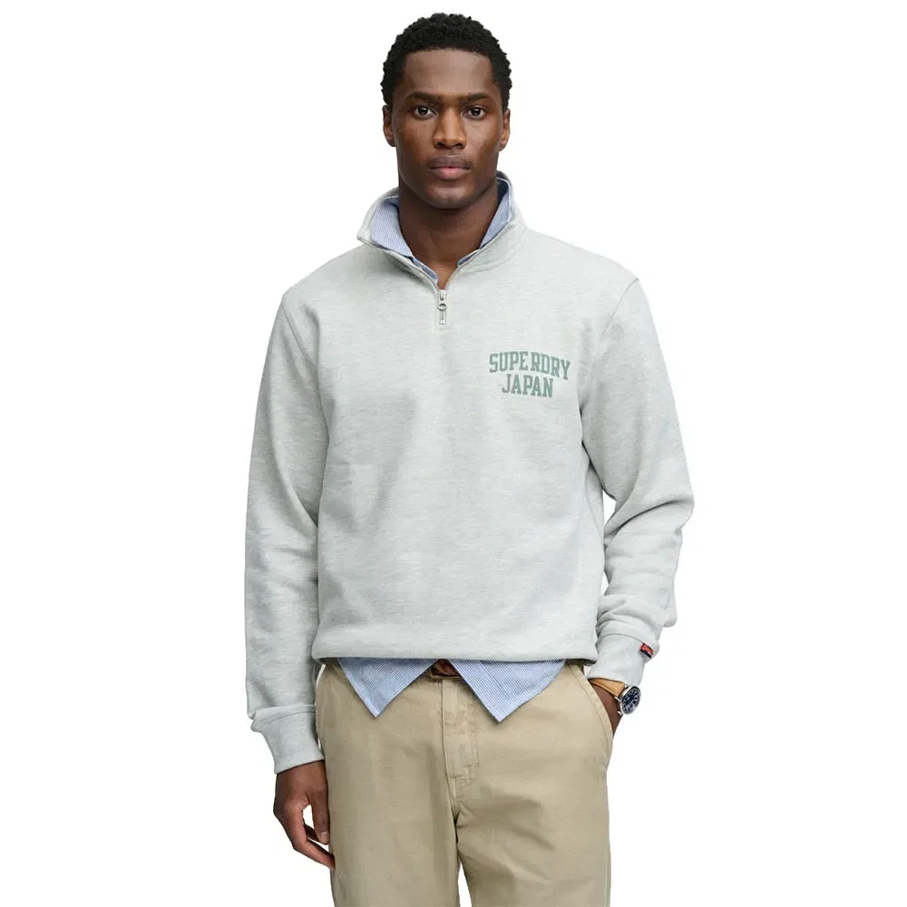 Мужской свитшот с полузастежкой-молнией Athletic Essential Superdry, Grey