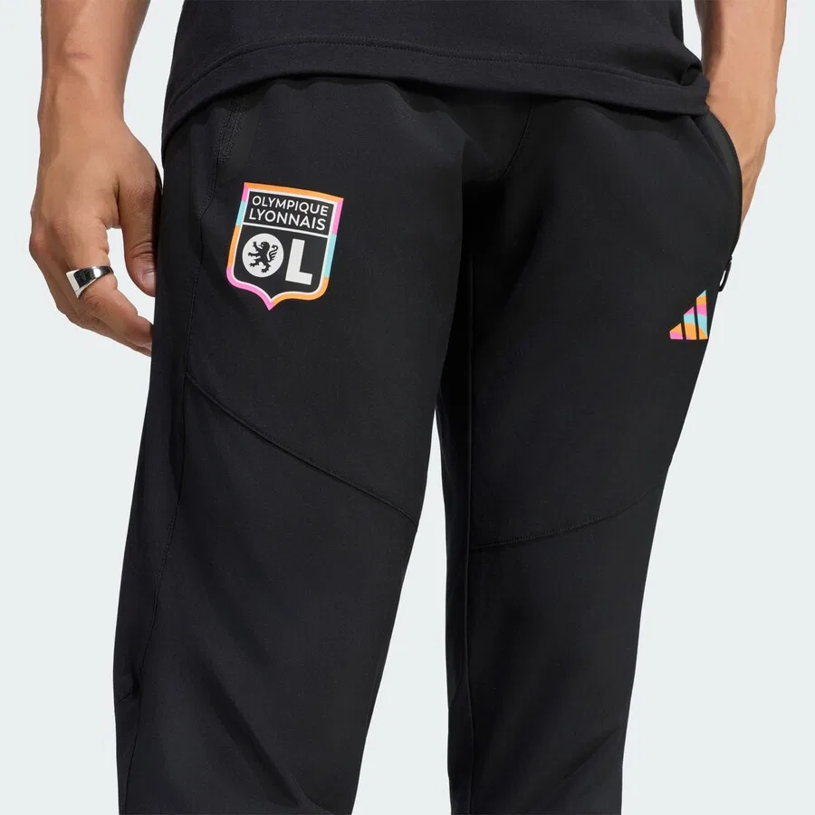 Спортивные брюки ADIDAS PERFORMANCE Regular Workout Pants 'Olympique Lyon Tiro' черного цвета — фото 3