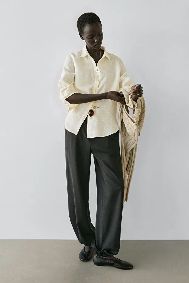 Женская рубашка льняная Massimo Dutti, Sari