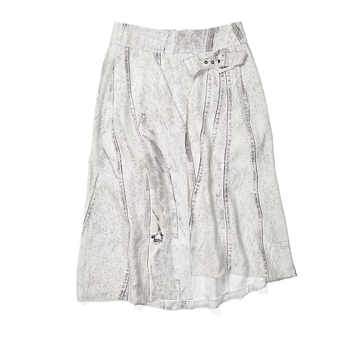 

Юбка COLOVOS, Seamed Denim Print Side Buckle Skirt