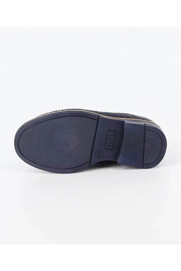 Детские туфли для мальчиков кожаные классические Sirri, Navy Blue — фото 4