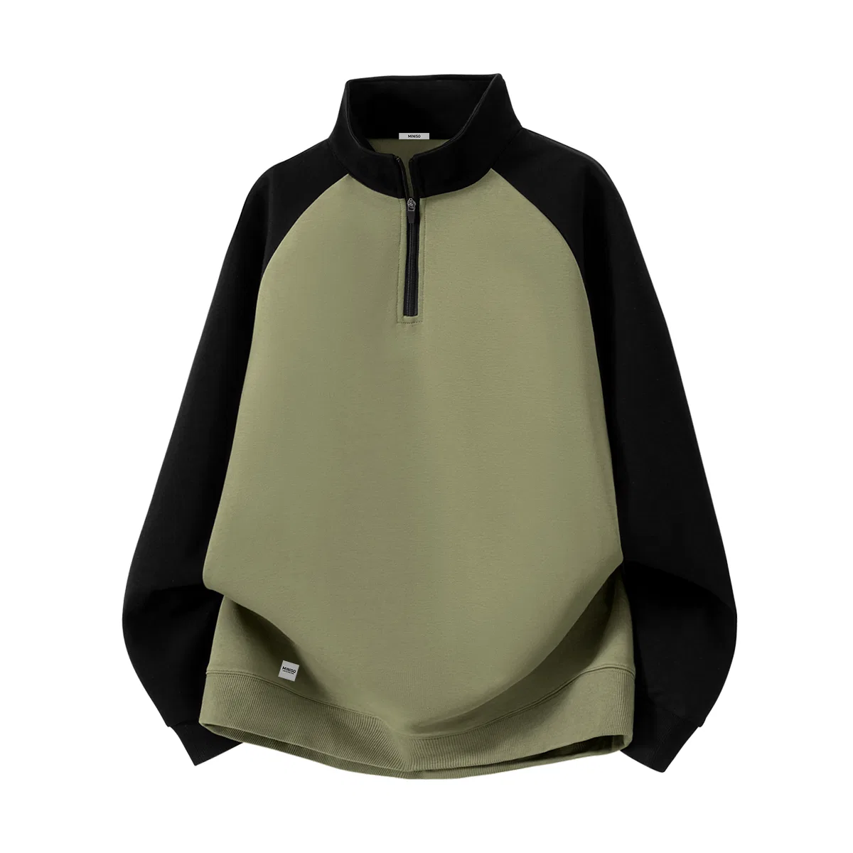 Детский свитшот без гендера с воротником-стойкой MINISO, Palm Green