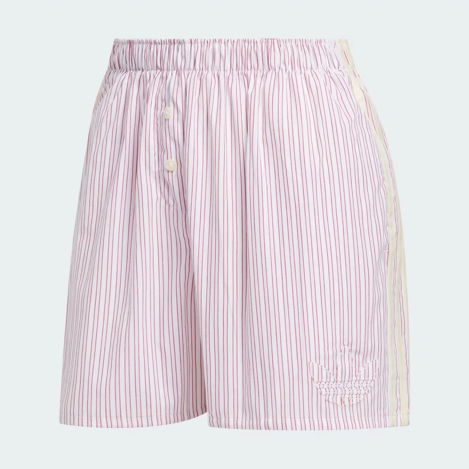 Женские шорты-боксеры в полоску Striped Boxer Shorts Adidas Originals, белый/team victory red/semi pink glow — фото 4