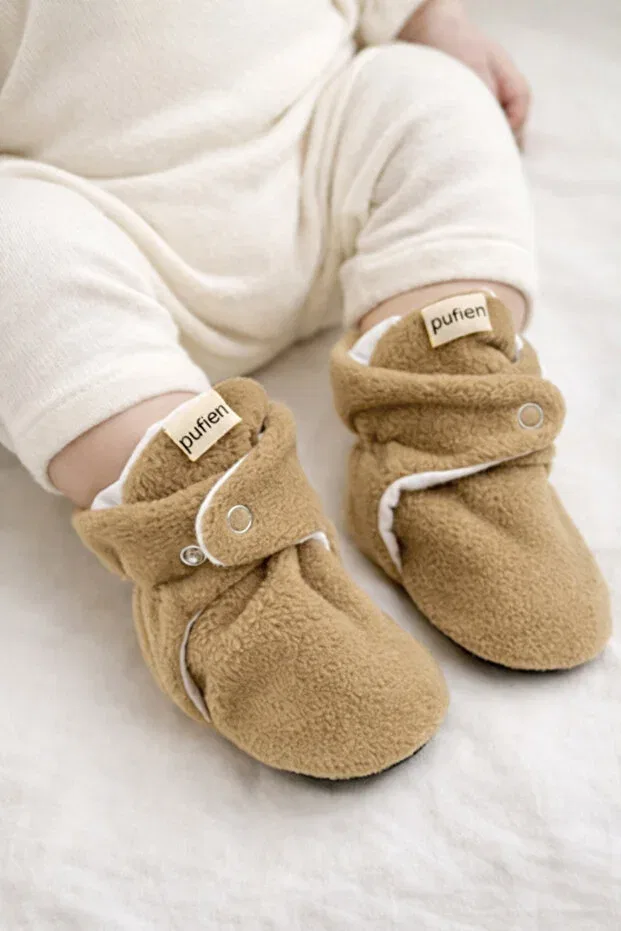 Детские тапочки с органическим хлопком Pufien, Taupe