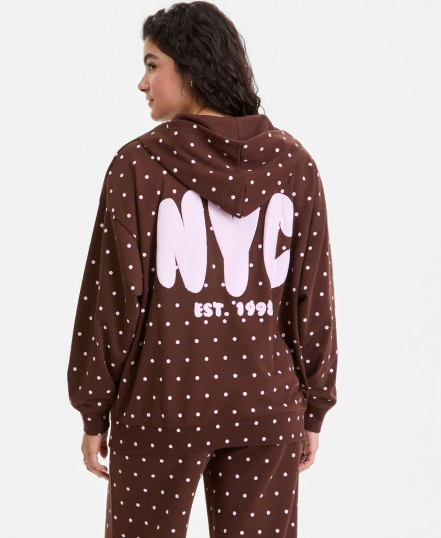 Комплект из худи на молнии и широких брюк Rebel Veil, Brown Multi — фото 3