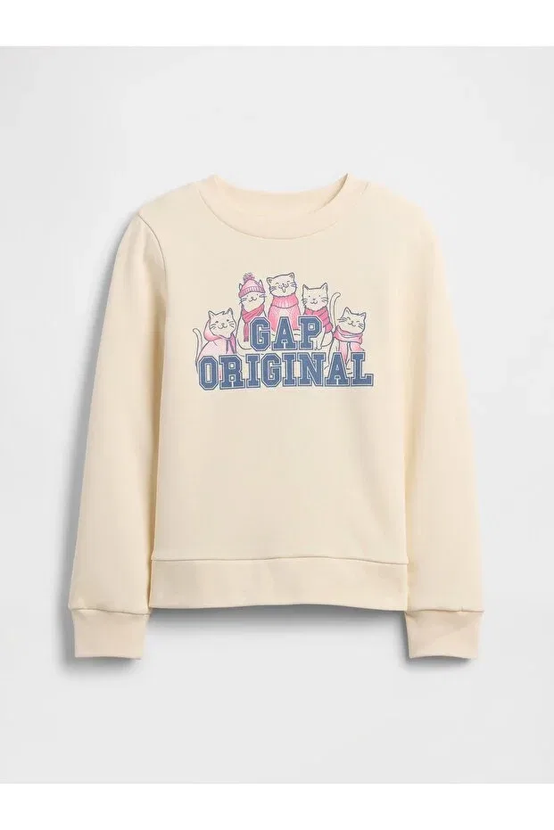 Детское для девочек свитшот с принтом Gap, Light Pink-002