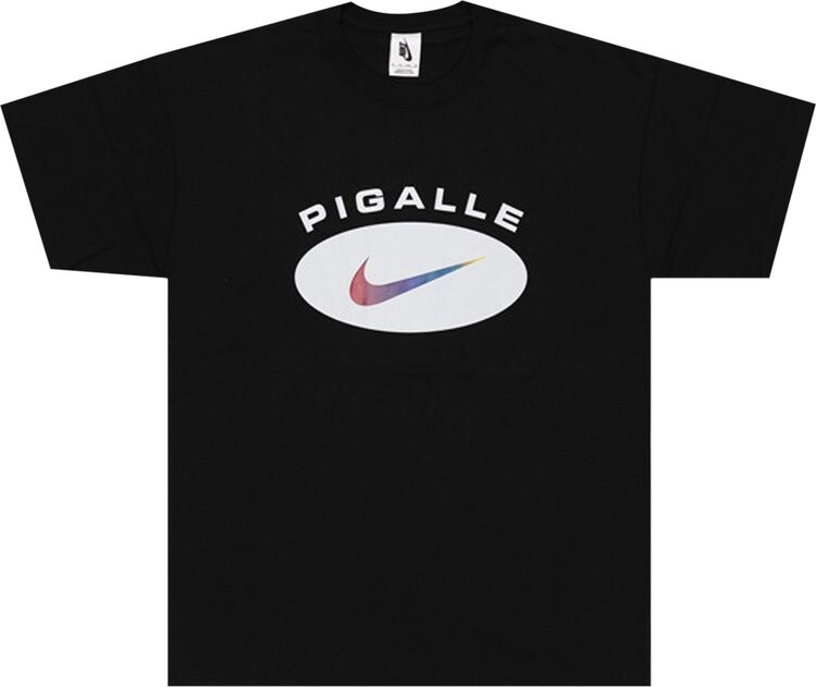 Футболка Nike x Pigalle Tee 'Black/Pure Platinum', черный — фото 2