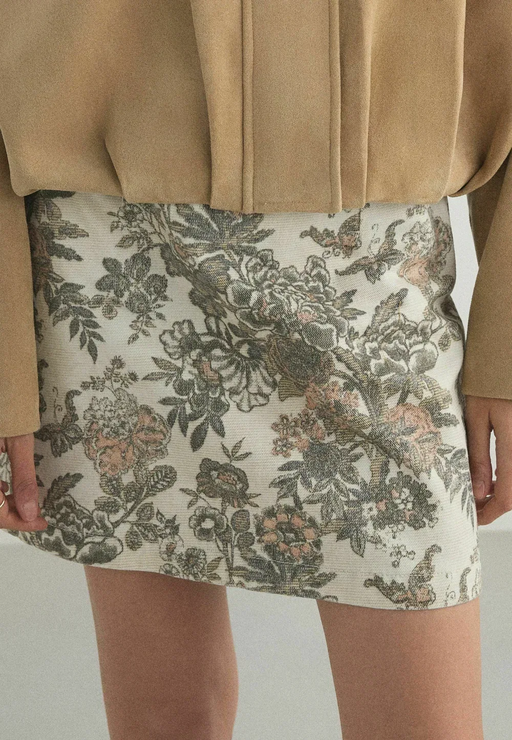 Юбка А-силуэта Next, Ecru Tapestry Floral — фото 3