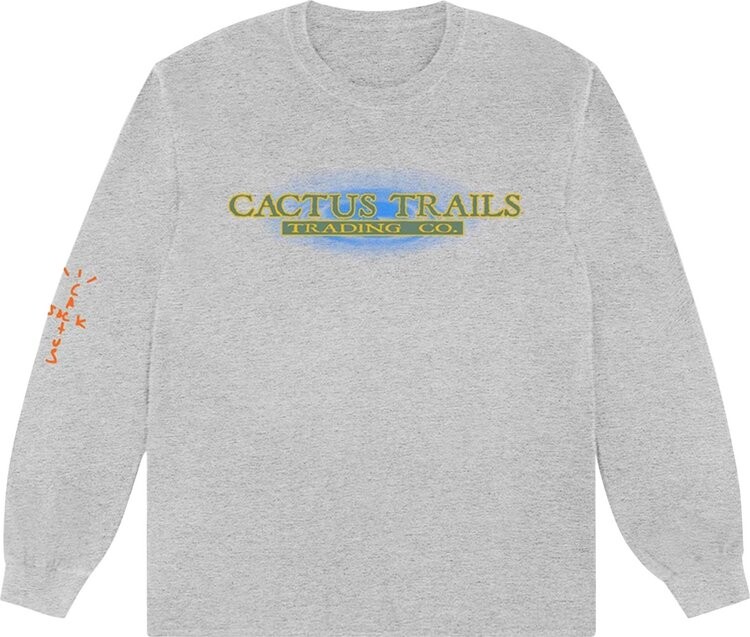 

Футболка Cactus Jack by Travis Scott Trading Co. Long-Sleeve T-Shirt 'Heather Grey', серый