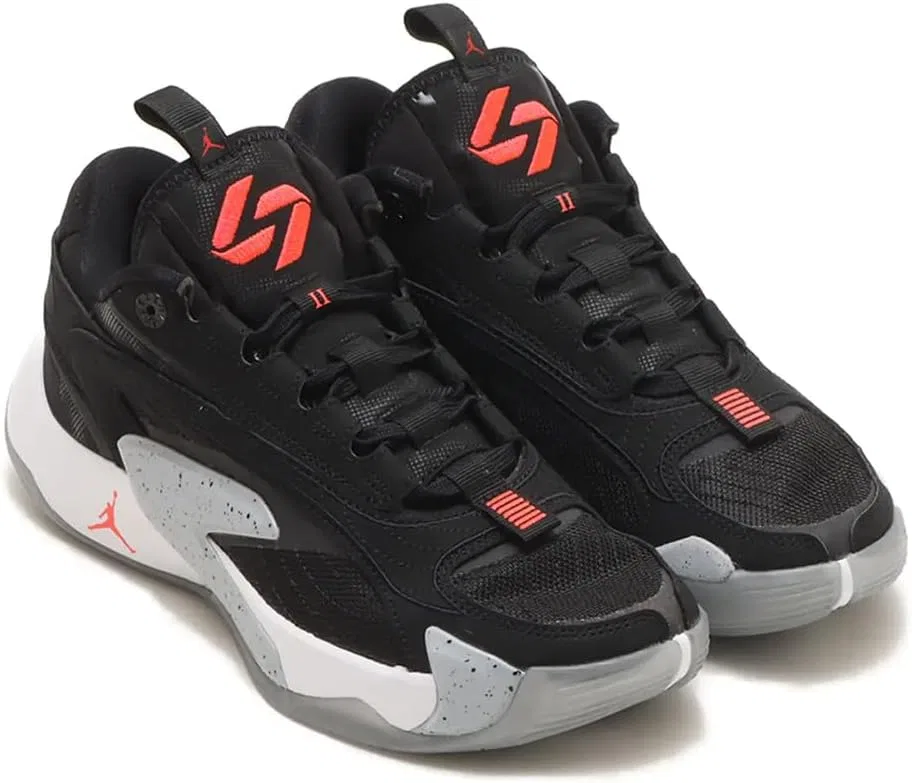 Детские кроссовки для девочек с принтом Nike Luka 2, Black/Bright Crimson/Wolf Grey/White-Black — фото 2