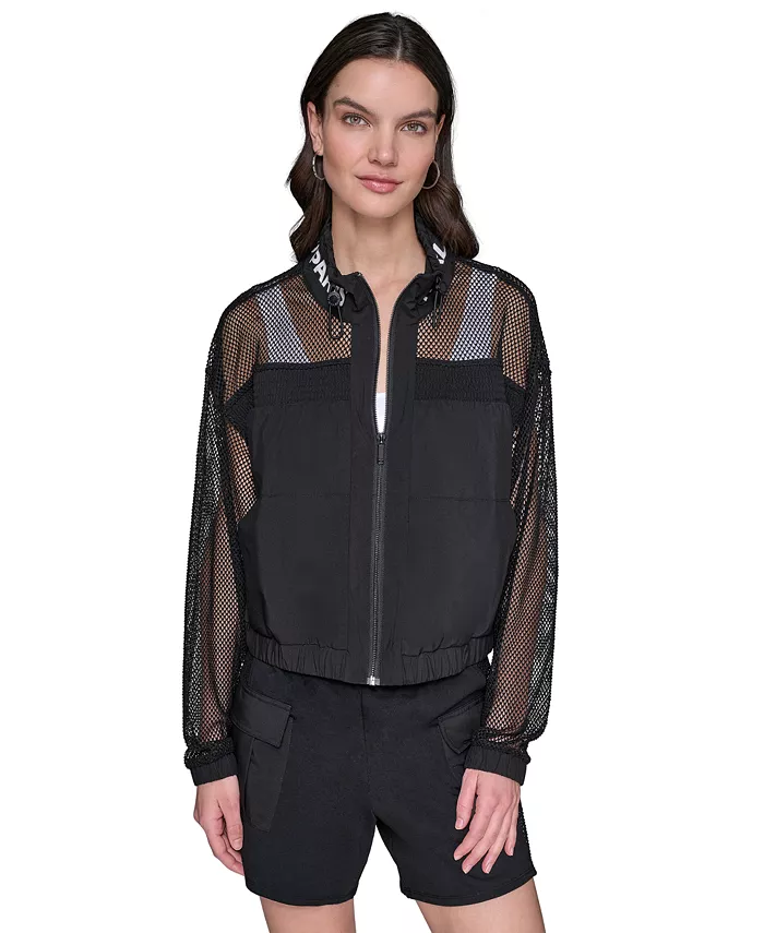 

Женская беговая куртка с сетчатыми вставками Track-Jacket KARL LAGERFELD PARIS, черный
