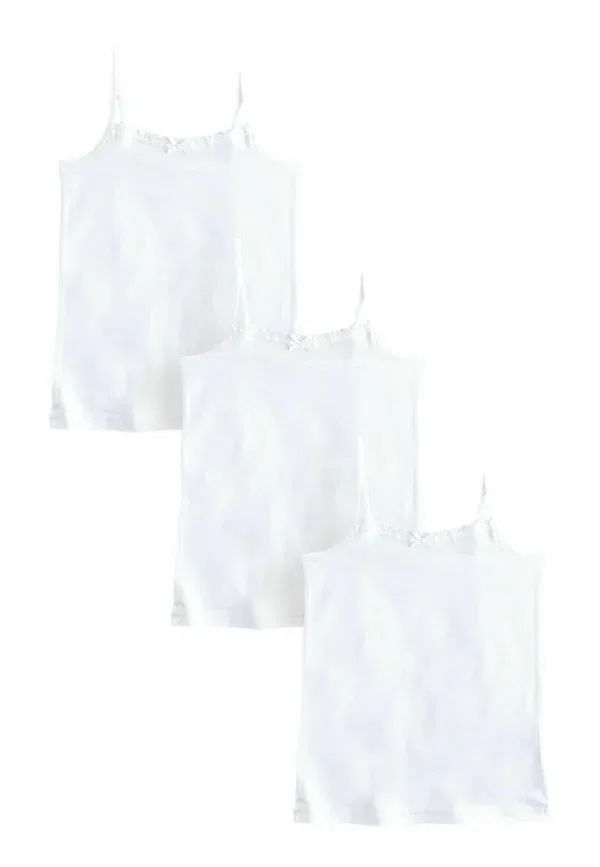 Топ Regular Fit, Jersey, srappy cami 3 pack, Next, White, белый