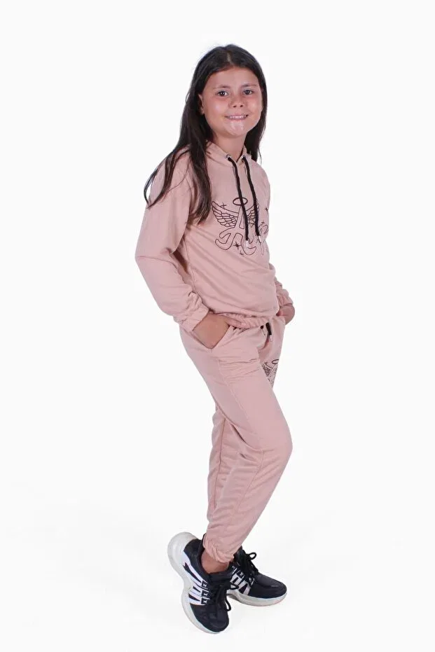Детский комплект спортивных костюмов для девочек с принтом Fyk Collection, Brown-Green-Black — фото 2