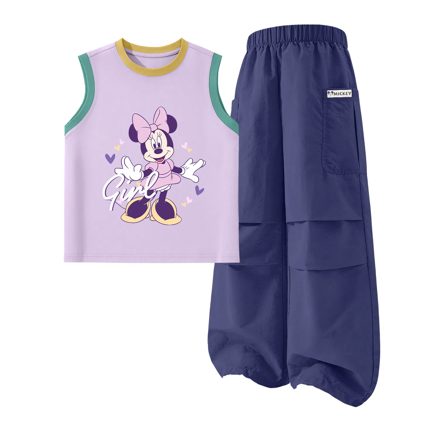Детский спортивный костюм с круглым вырезом, Disney, Dini Heart Loop Yellow Purple