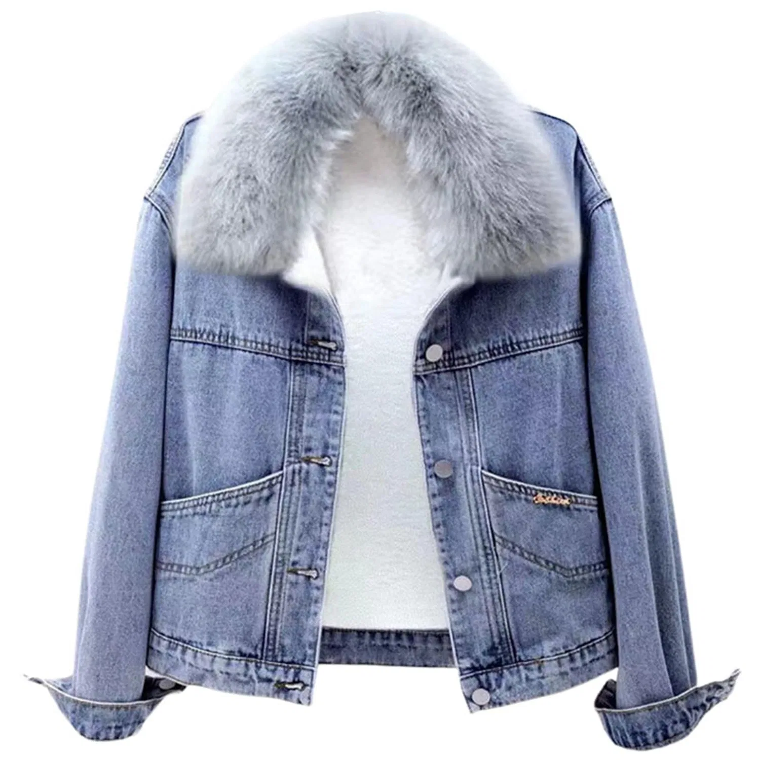 Женская куртка из флиса с капюшоном, короткая, casual, Blu