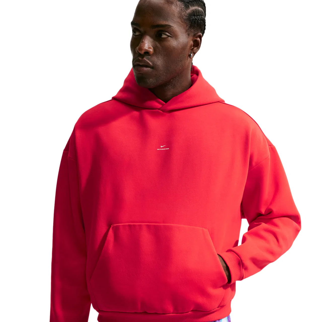 Мужское худи Standard Issue Brushed Pullover Nike, цвет Pale Ivory/University Red