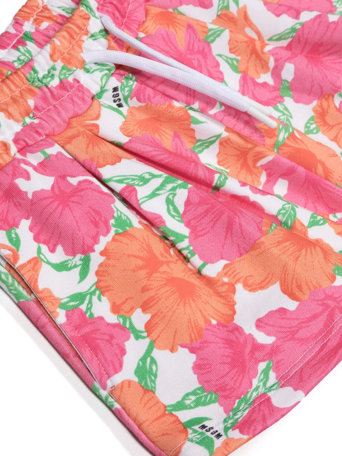 Шорты с цветочным принтом Kids Floral Print Cotton Shorts MSGM, Multicolor — фото 3